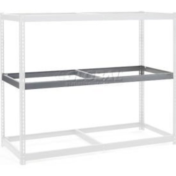 Global Equipment Additional Level For Wide Span Rack 72"W x 36"D No Deck 900 Lb Capacity, Gry 601260